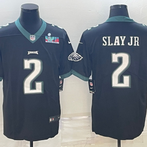 Men's Philadelphia Eagles #2 Darius Slay JR Black Super Bowl LVII Patch Vapor Limited Jersey