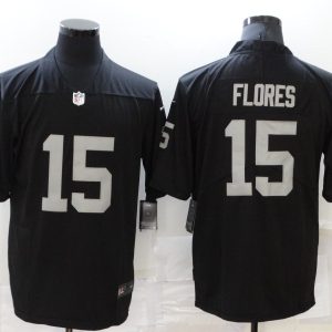 Men's Las Vegas Raiders Raiders #15 Flores Black Vapor Limited Jersey