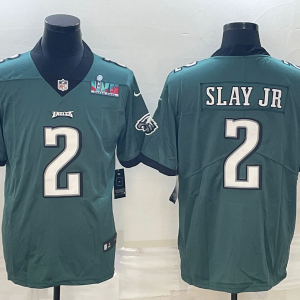Men's Philadelphia Eagles #2 Darius Slay JR Green Super Bowl LVII Patch Vapor Limited Jersey