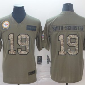 Men's Pittsburgh Steelers #19 JuJu Smith-Schuster 2019 Olive/Camo Salute To Service Limited Jersey