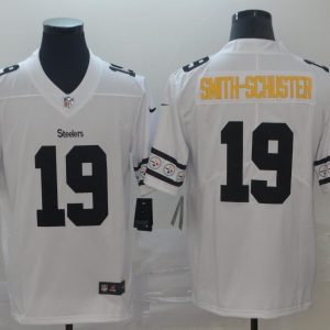 Men's Pittsburgh Steelers #19 JuJu Smith-Schuster White 2019 Team Logo Cool Edition Stitched Jersey