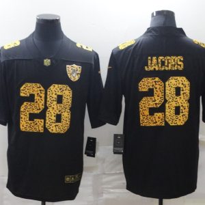 Men's Las Vegas Raiders Raiders #28 Josh Jacobs 2020 Black Leopard Print Fashion Limited Jersey