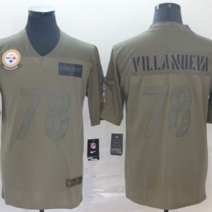 Nike Steelers #78 Alejandro Villanueva 2019 Olive Salute To Service Limited Men Jersey