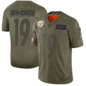 Nike Steelers #19 JuJu Smith-Schuster 2019 Olive Salute To Service Limited Men Jersey