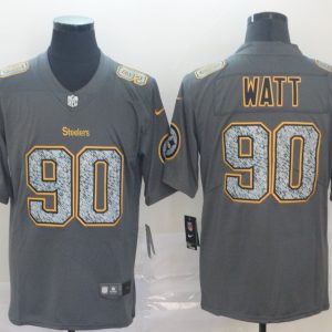 Nike Steelers #90 T.J. Watt Gray Static Vapor Untouchable Limited Men Jersey