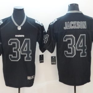 Men's Las Vegas Raiders Raiders #34 Bo Jackson 2018 Lights Out Black Color Rush Limited Jersey