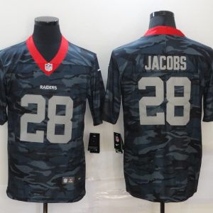 Men's Las Vegas Raiders Raiders #28 Josh Jacobs 2020 Black Camo Limited Jersey