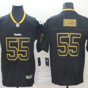 Nike Steelers #55 Devin Bush 2019 Black Shadow Fashion Limited Men Jersey