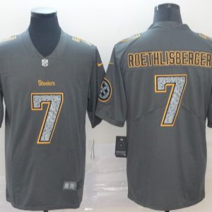 NFL Steelers #7 Ben Roethlisberger Gray Static Vapor Untouchable Limited Men Jersey