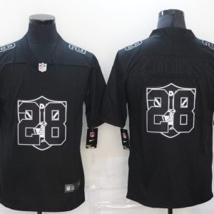 Men's Las Vegas Raiders Raiders #28 Josh Jacobs 2020 Black Shadow Logo Limited Jersey
