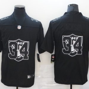 Men's Las Vegas Raiders Raiders #34 Bo Jackson 2020 Black Shadow Logo Limited Jersey