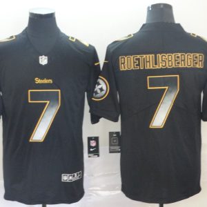 Pittsburgh Steelers #7 Ben Roethlisberger 2019 Black Smoke Fashion Limited Men Jersey