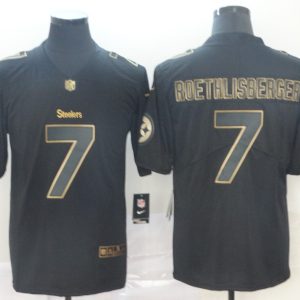 Nike Steelers #7 Ben Roethlisberger Black Gold Vapor Untouchable Limited Men Jersey