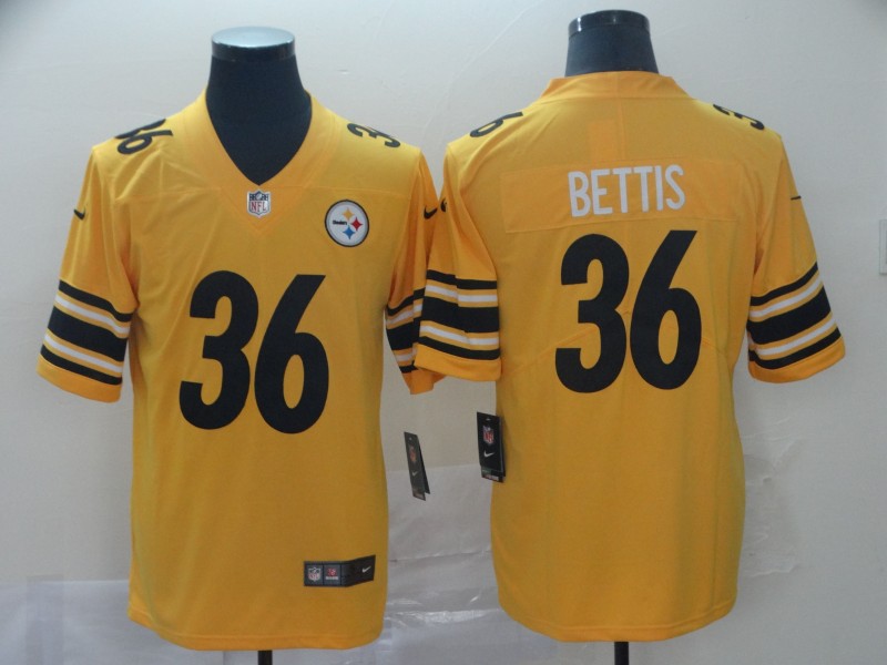 Nike Pittsburgh Steelers #36 Bettis Gold Inverted Legend Men Jersey