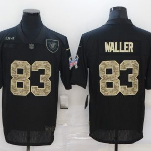 Men's Raiders #83 Darren Waller Black Camo Salute To Service Limited Jersey