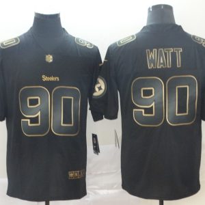 Nike Steelers #90 T.J. Watt Black Gold Vapor Untouchable Limited Men Jersey