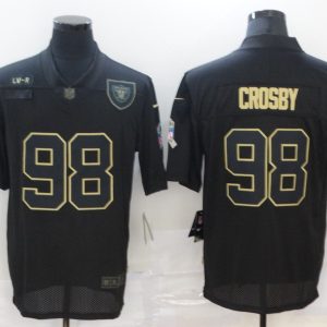Men's Las Vegas Raiders Raiders #98 Crosby 2020 Black Salute To Service Limited Jersey