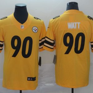 Nike Pittsburgh Steelers #90 T.J. Watt Inverted Legend Gold Men Jersey