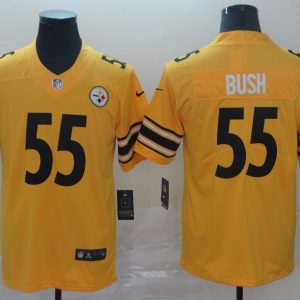 Nike Pittsburgh Steelers #55 Devin Bush Inverted Legend Gold Men Jersey