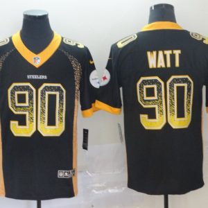 Nike 2018 Pittsburgh Steelers #90 Watt Drift Fashion Color Rush Limited Jersey