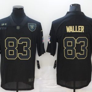 Men's Oakland Raiders #83 Darren Waller 2020 Black Salute To Service Limited Jersey