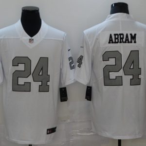Men's Raiders #24 Johnathan Abram White Color Rush Limited Jersey