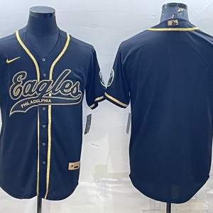 Men's Philadelphia Eagles Blank Black/Gold Nike Jersey