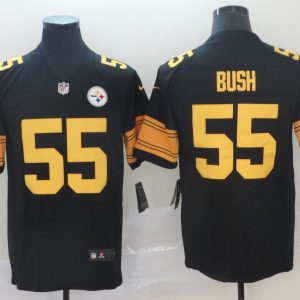 Pittsburgh Steelers #55 Bush Color Rush Player Limited Black Jersey