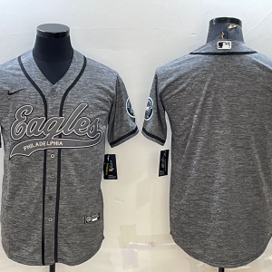Men's Philadelphia Eagles Blank Grey Baseball Nike Jersey