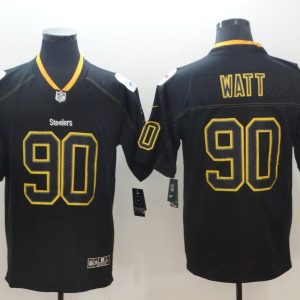 Nike 2018 Pittsburgh Steelers # 90 Watt Lights Out Black Color Rush Limited Jersey