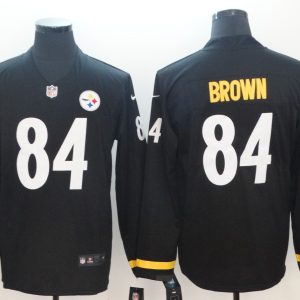 Men's Pittsburgh Steelers #84 Brown Teams Nike Therma Long Sleeve Jersey