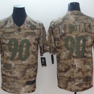 2018 NFL Men's Nike Pittsburgh Steelers # 90 Watt Salute To Service Jersey