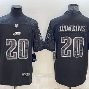 Men's Philadelphia Eagles #20 Brian Dawkins Black Reflective Limited Jersey