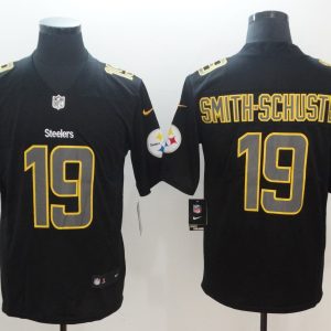Nike 2018 Pittsburgh Steelers 19 Smith-schuster Fashion Impact Black Color Rush Limited Jersey