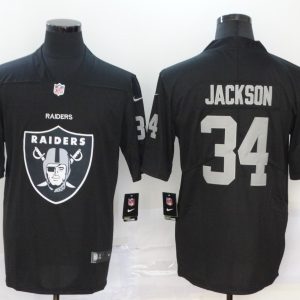 Nike Raiders #34 Jackson Team Big Logo Number Vapor Untouchable Limited Jersey