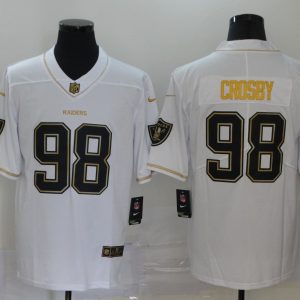 Men's Nike Raiders #98 Maxx Crosby White 2019 Golden Edition Limited Jersey