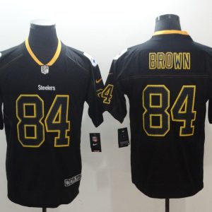 NFL 2018 Pittsburgh Steelers #84 Brown Lights Out Black Color Rush Limited Jersey