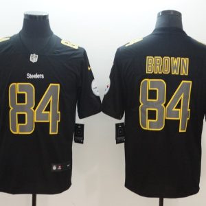 NFL 2018 Pittsburgh Steelers #84 Brown Fashion Impact Black Color Rush Limited Jersey