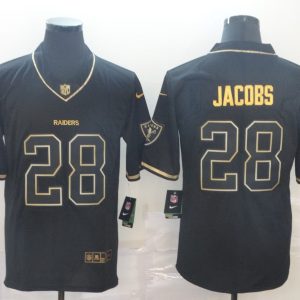 Men's Raiders #28 Josh Jacobs Black 2019 Golden Edition Limited Jersey