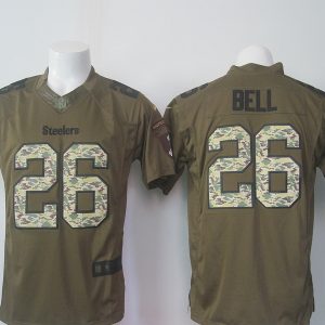 NFL Pittsburgh Steelers #26 Bell Salute To Service Green Jersey