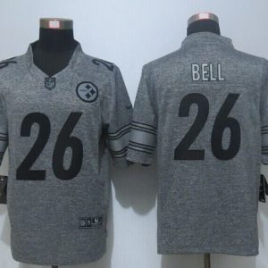 New Pittsburgh Steelers 26 Bell Gray Mens Stitched Gridiron Gray Limited Jersey