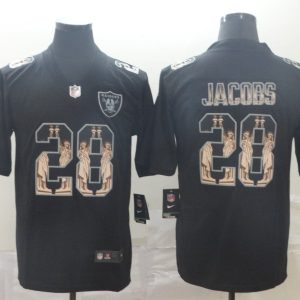Men's Raiders #28 Josh Jacobs 2019 Black Statue Of Liberty Limited Jersey