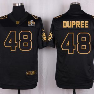 Mens Pittsburgh Steelers #48 Dupree Pro Line Black Gold Collection Jersey