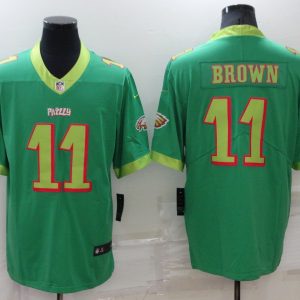 Men's Philadelphia Eagles #11 A. J. Brown Green City Edition Limited Jersey