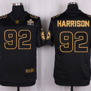 Mens Pittsburgh Steelers #92 Harrison Pro Line Black Gold Collection Jersey