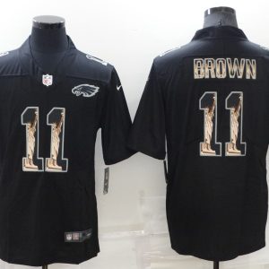 Men's Philadelphia Eagles #11 A. J. Brown Black Statue Of Liberty Limited Jersey