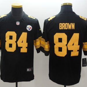 New Nike Pittsburgh Steelers 84 Brown Navy Black Color Rush Limited Jersey