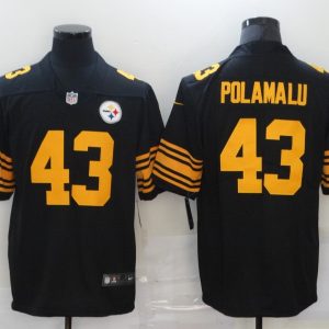 NFL Pittsburgh Steelers #43 Polamalu Black Color Rush Limited Jersey