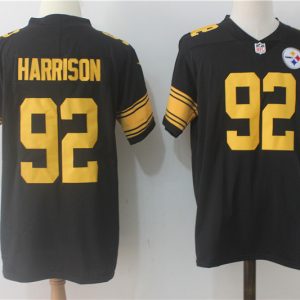 NFL Pittsburgh Steelers #92 Harrison Black Color Rush Jersey
