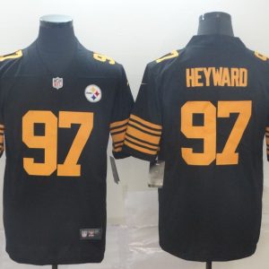 Men's Pittsburgh Steelers #97 Heyward Black Color Rush Limited Jersey